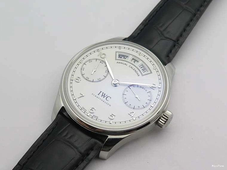 MIROTIME 0421 SportInspired Portuguese Real PR Real Annual Calendar IW503501 YLF 1:1 Best Edition White Dial On Leather Strap A 7241